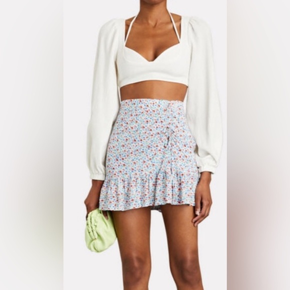 RAILS LARA RUFFLED SKIRT ADJUSTABLE LENGTH WILD DAISIES DITSY FLORAL M MEDIUM - Picture 2 of 5